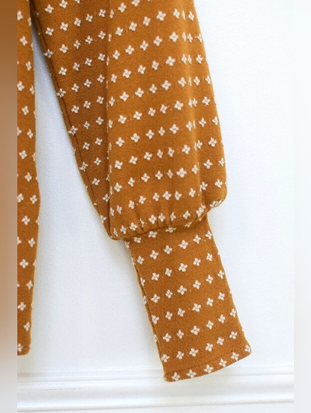 Madewell Floral Jacquard Square Neck Top Mustard Yellow White Sz XS Ditsy Boho - Picture 6 of 9